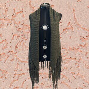 ✨ Chic Open-Front Long Vest Cardigan, Olive Green ✨